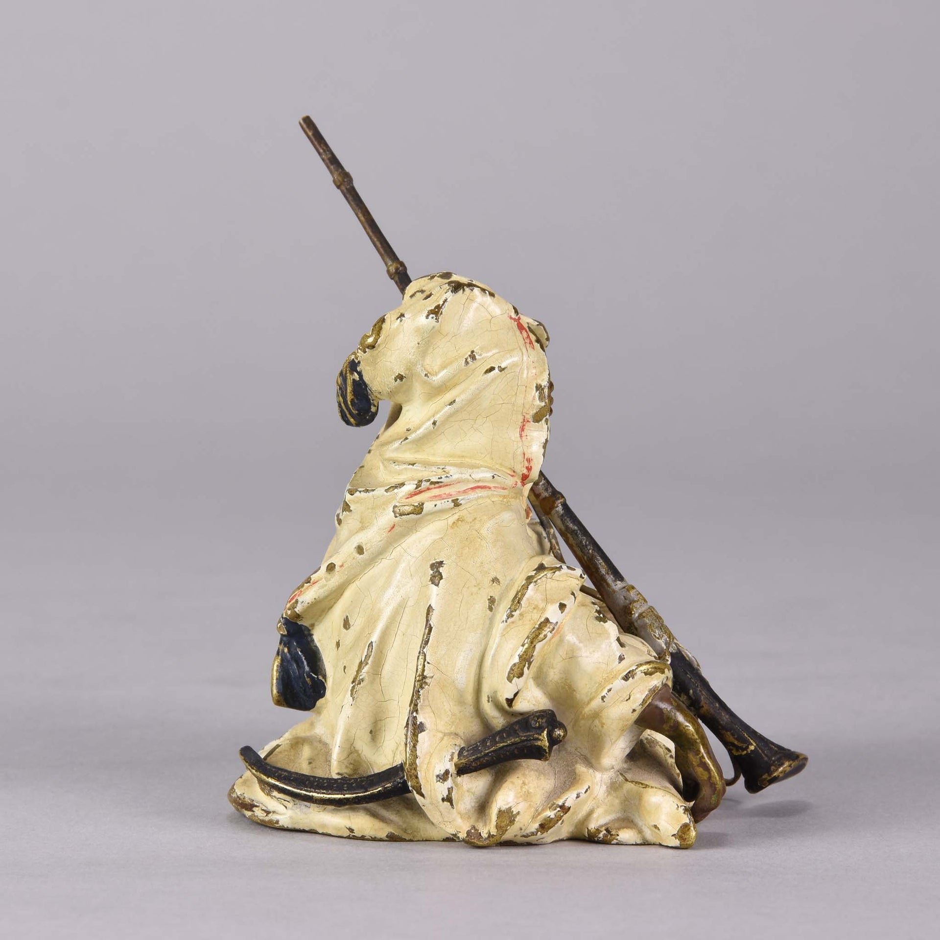 Franz Xavier Bergman Bronze - Arab warrior with rifle - Franz Bergman