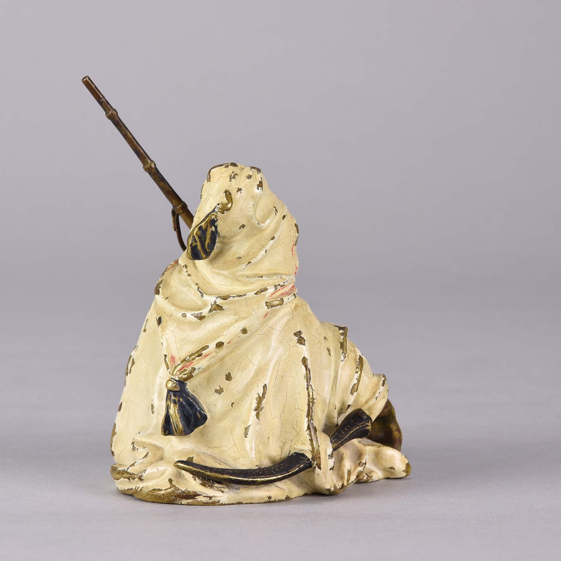 Franz Xavier Bergman Bronze - Arab warrior with rifle - Franz Bergman