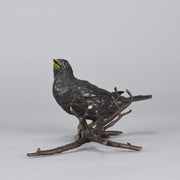 Franz Bergman Bronze - Bird on a Branch - Hickmet Fine Arts