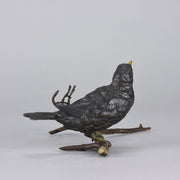 Franz Bergman Bronze - Bird on a Branch - Hickmet Fine Arts