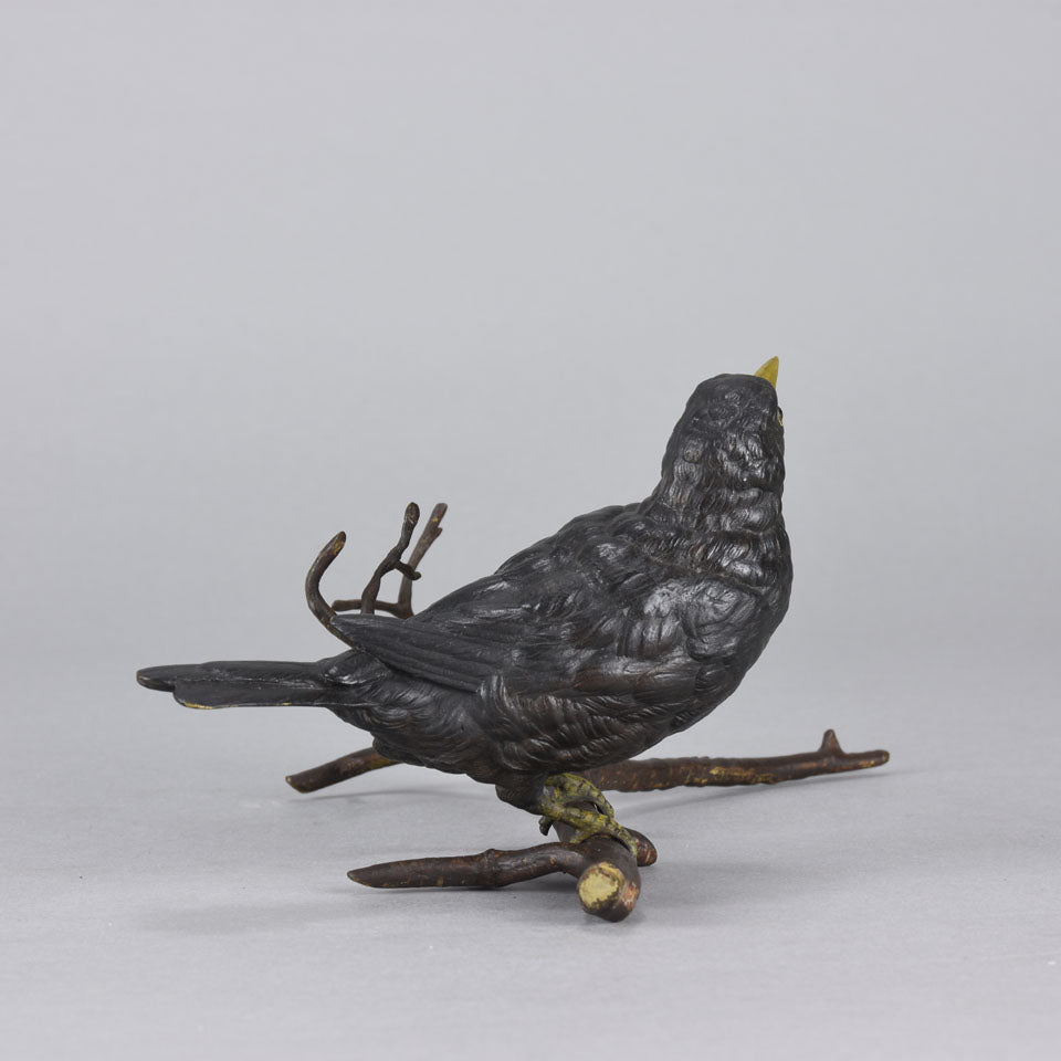 Franz Bergman Bronze - Bird on a Branch - Hickmet Fine Arts