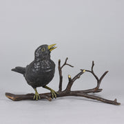 Franz Bergman Bronze - Bird on a Branch - Hickmet Fine Arts