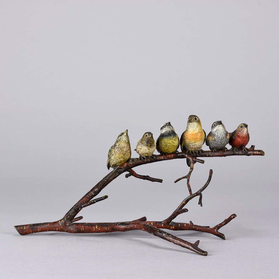 Franz Bergman Birds on a Branch - Austrian Bronze - Hickmet Fine Arts