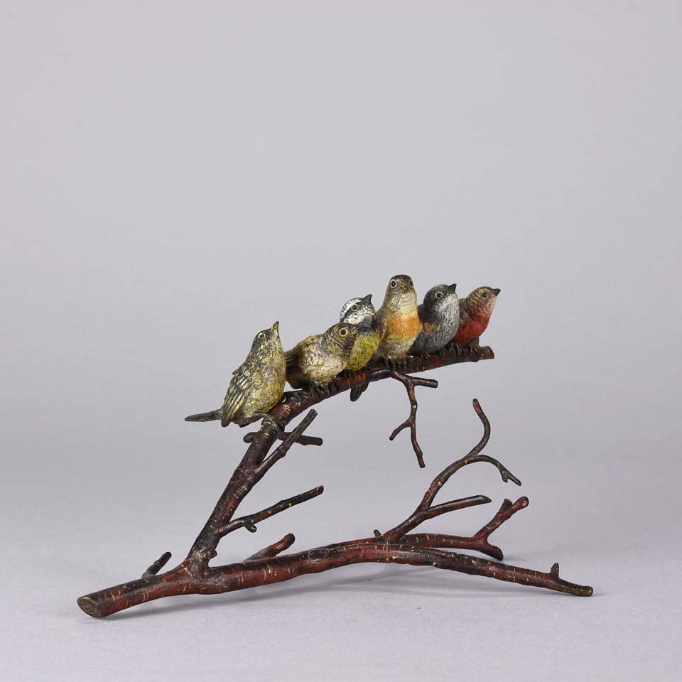 Franz Bergman Birds on a Branch - Austrian Bronze - Hickmet Fine Arts