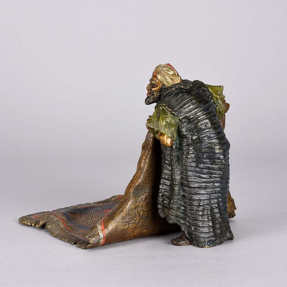 Franz Bergman Bronze Figure - Carpet Seller - Hickmet Fine Arts