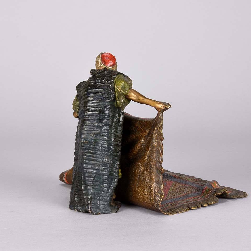 Franz Bergman Bronze Figure - Carpet Seller - Hickmet Fine Arts