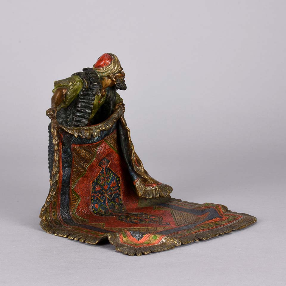 Franz Bergman Bronze Figure - Carpet Seller - Hickmet Fine Arts
