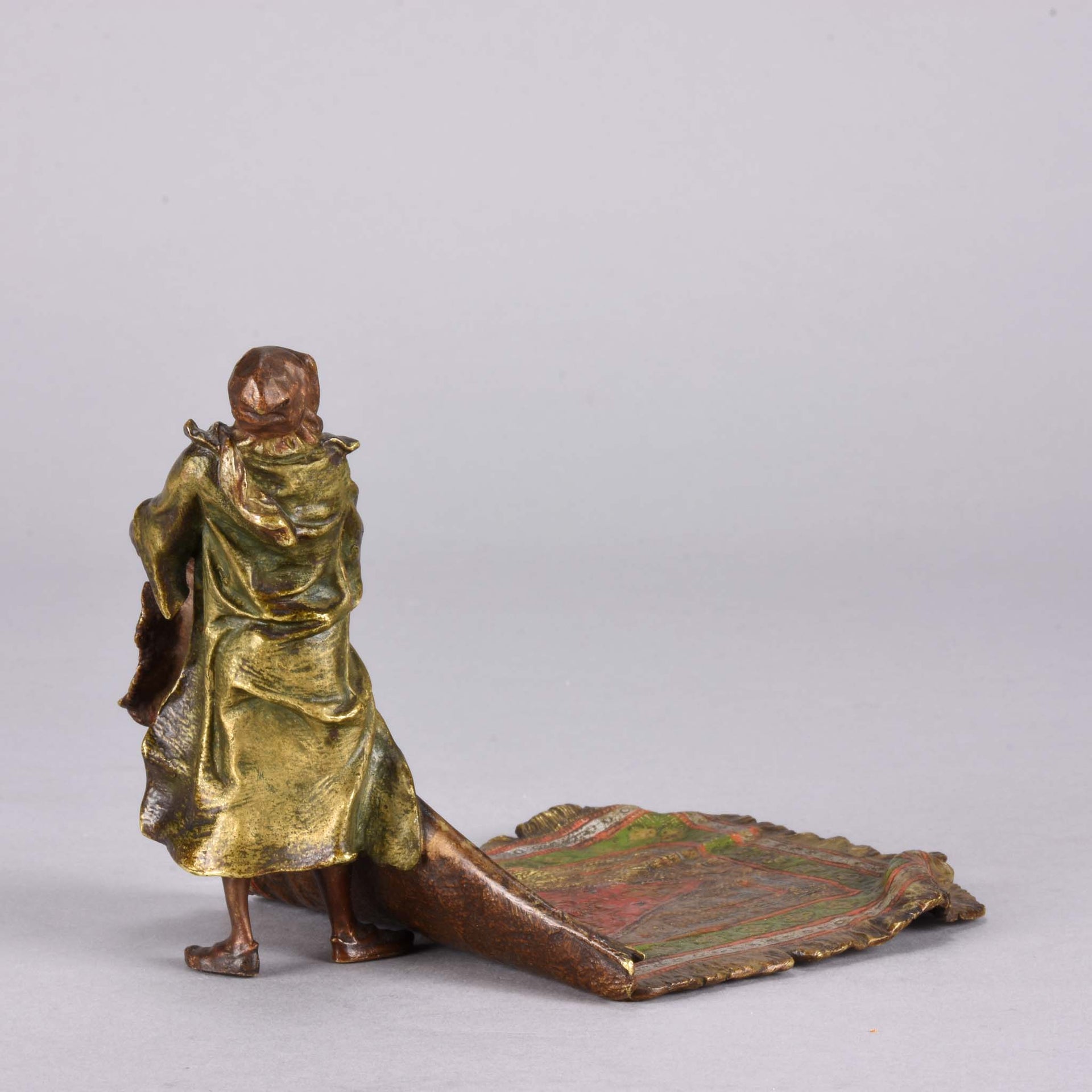 Bergman Carpet Seller - Antique Arab Bronze - Franz Bergman Bronze - Hickmet Fine Arts