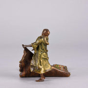Bergman Carpet Seller - Antique Arab Bronze - Franz Bergman Bronze - Hickmet Fine Arts