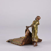 Bergman Carpet Seller - Antique Arab Bronze - Franz Bergman Bronze - Hickmet Fine Arts