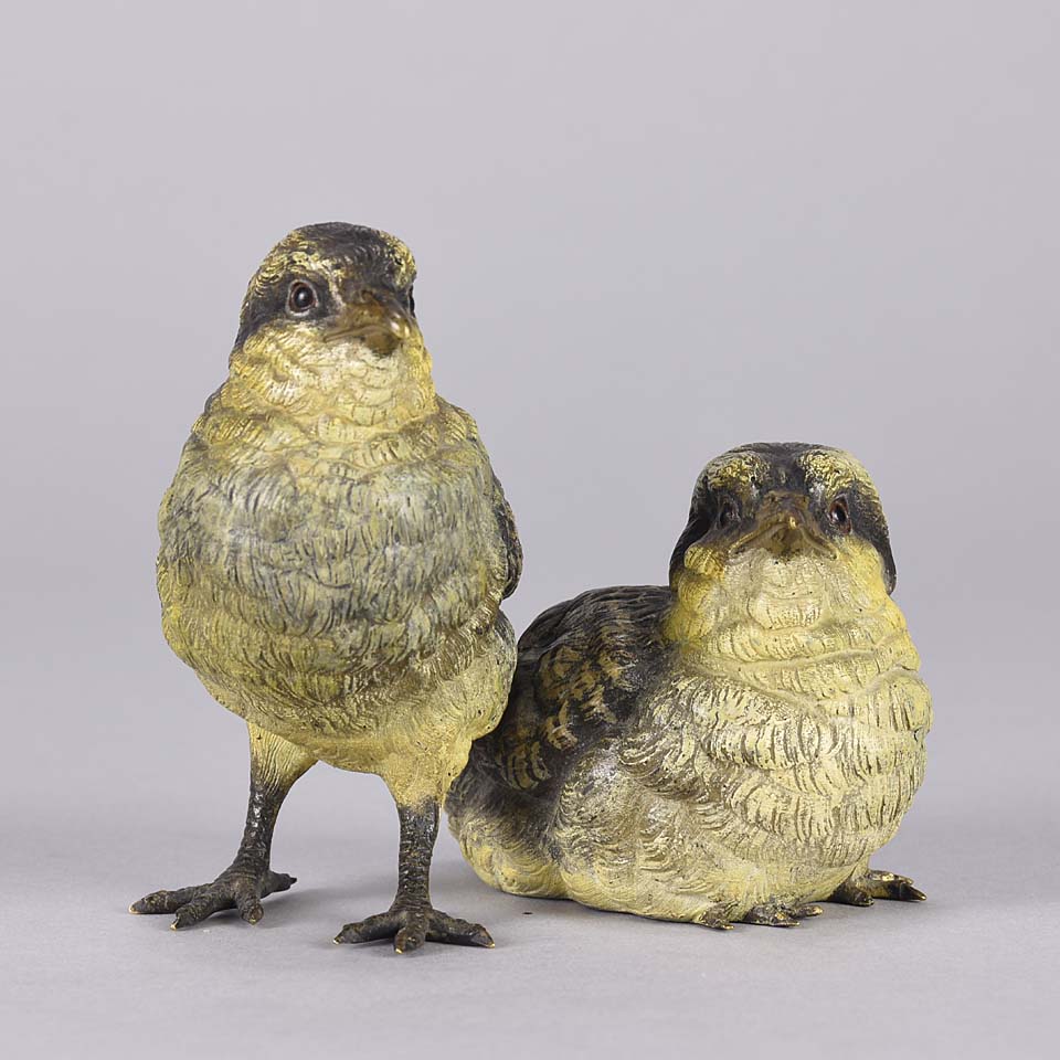 Franz Bergman Chicks - Austrian Bronze Study - Hickmet Fine Arts
