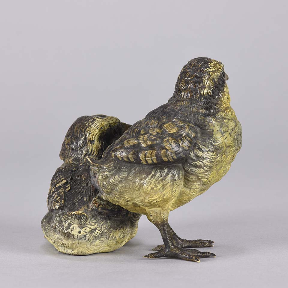 Franz Bergman Chicks - Austrian Bronze Study - Hickmet Fine Arts