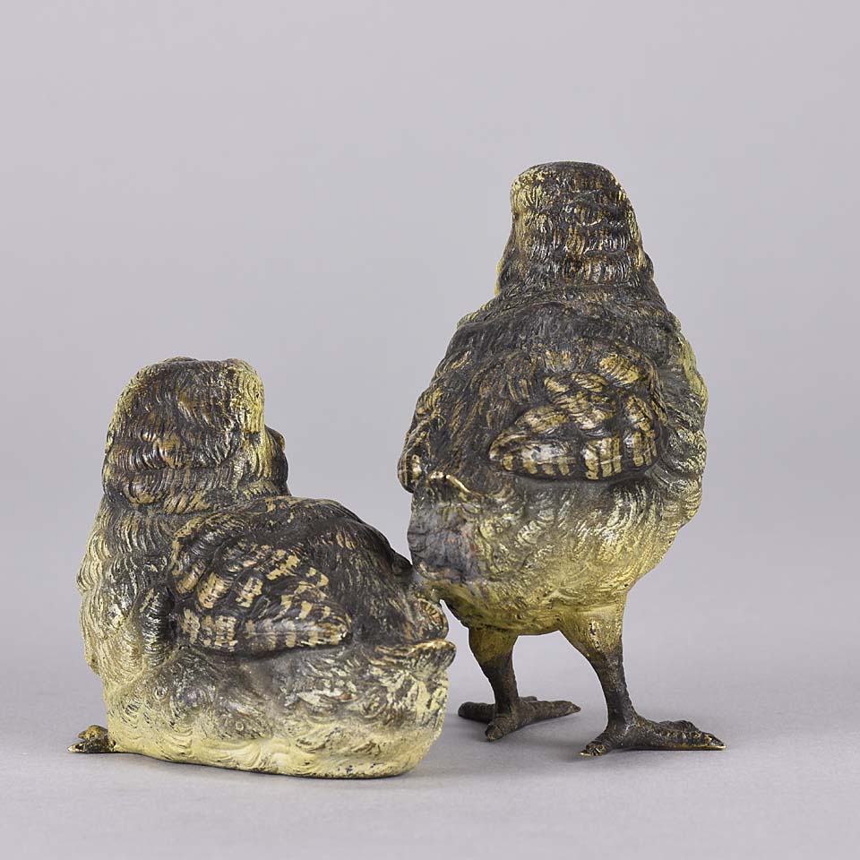 Franz Bergman Chicks - Austrian Bronze Study - Hickmet Fine Arts