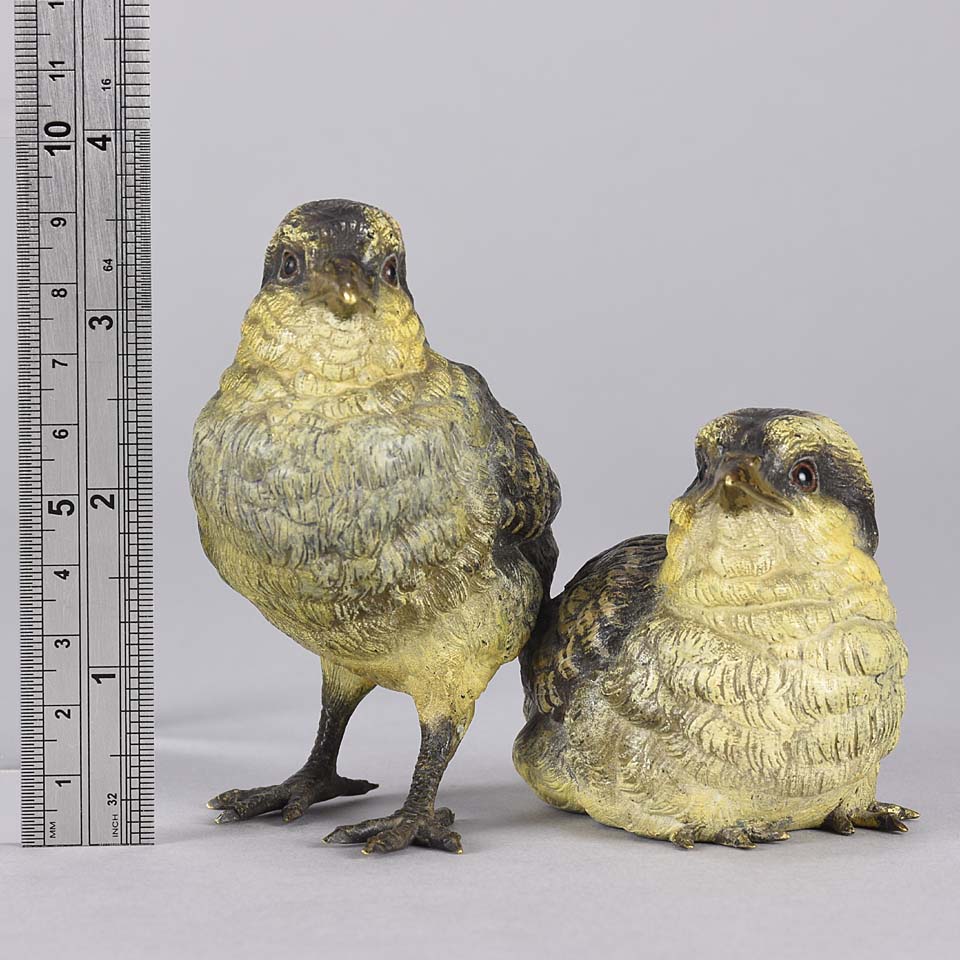 Franz Bergman Chicks - Austrian Bronze Study - Hickmet Fine Arts