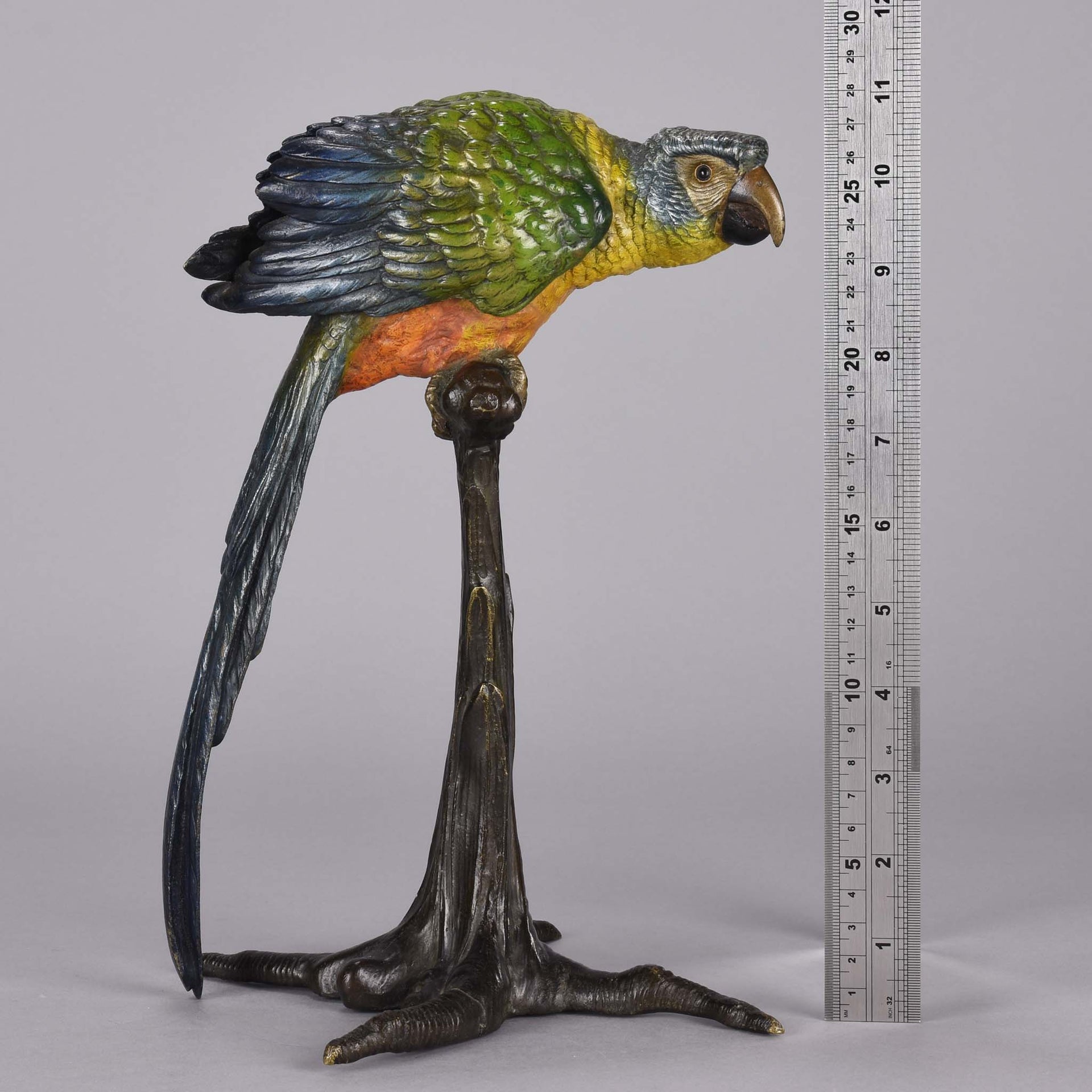 Bergman Parrot on a Branch - Franz Bergman Bronze - Hickmet Fine Arts