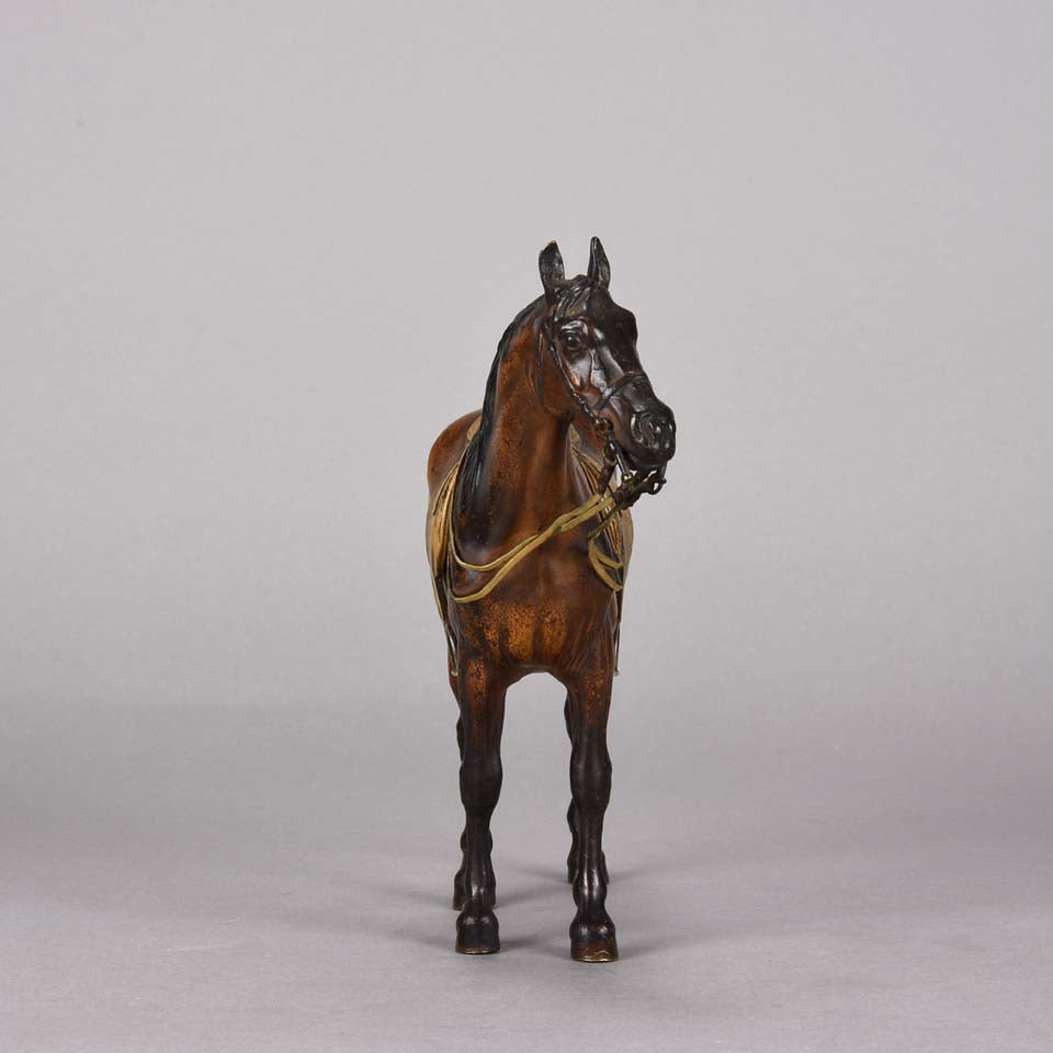 Bergman Horse - Austrian Bronze 'Saddled Horse' by Franz Bergman