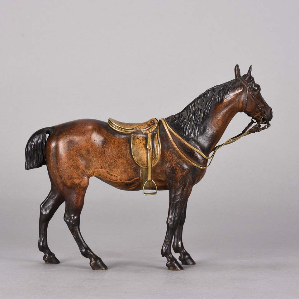 Bergman Horse - Austrian Bronze 'Saddled Horse' by Franz Bergman