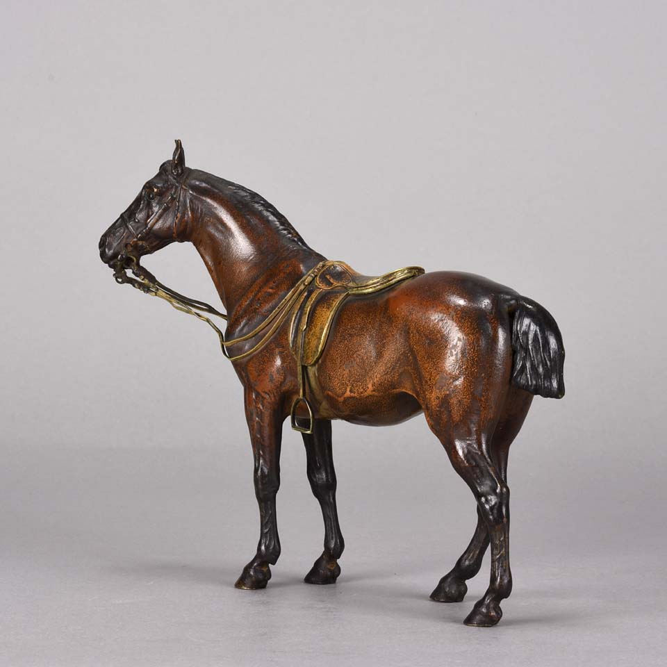 Bergman Horse - Austrian Bronze 'Saddled Horse' by Franz Bergman