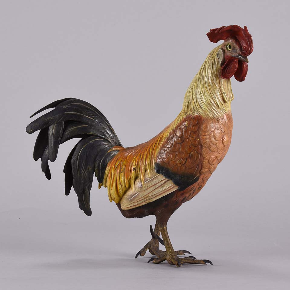 Franz Bergman Standing Cockerel Bronze 