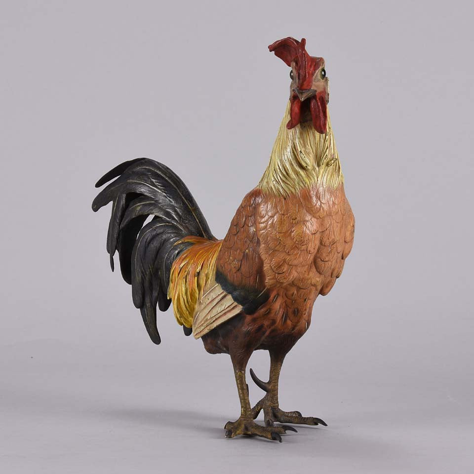 Franz Bergman Standing Cockerel Bronze 