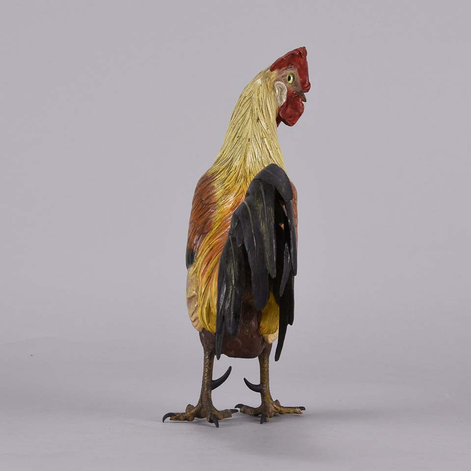 Franz Bergman Standing Cockerel Bronze 