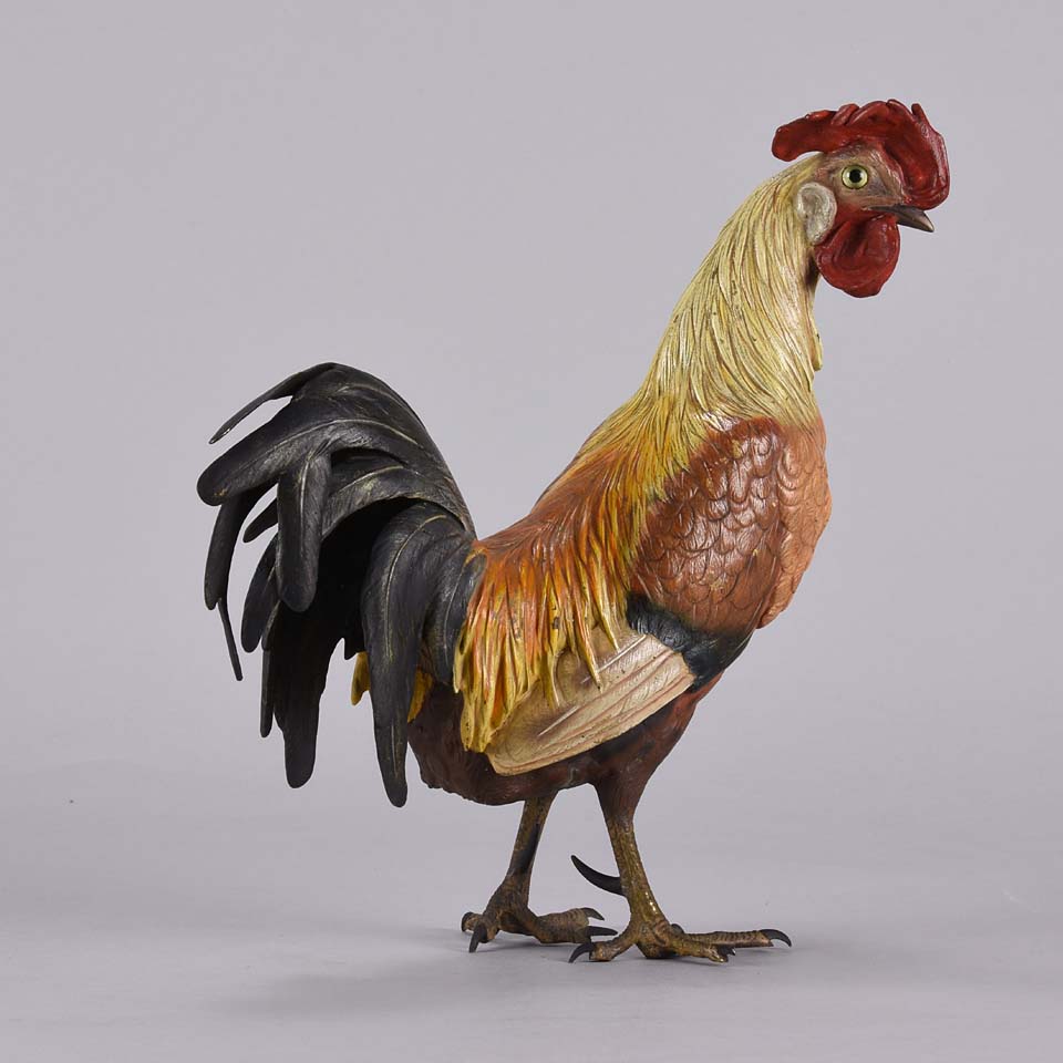 Franz Bergman Standing Cockerel Bronze 