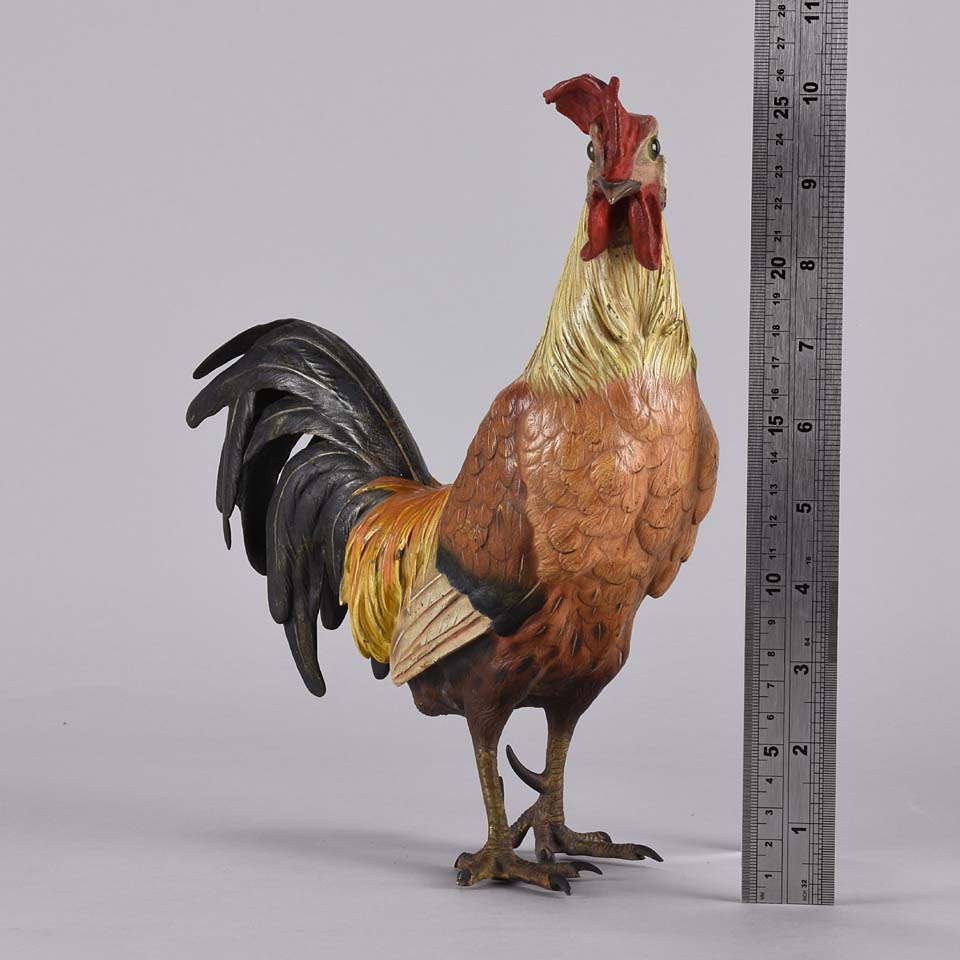 Franz Bergman Standing Cockerel Bronze 