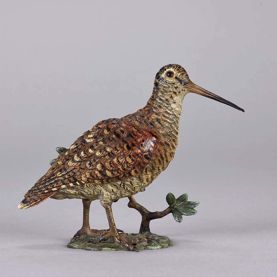 Franz Bergman Woodcock - Austrian Bronze - Hickmet Fine Arts