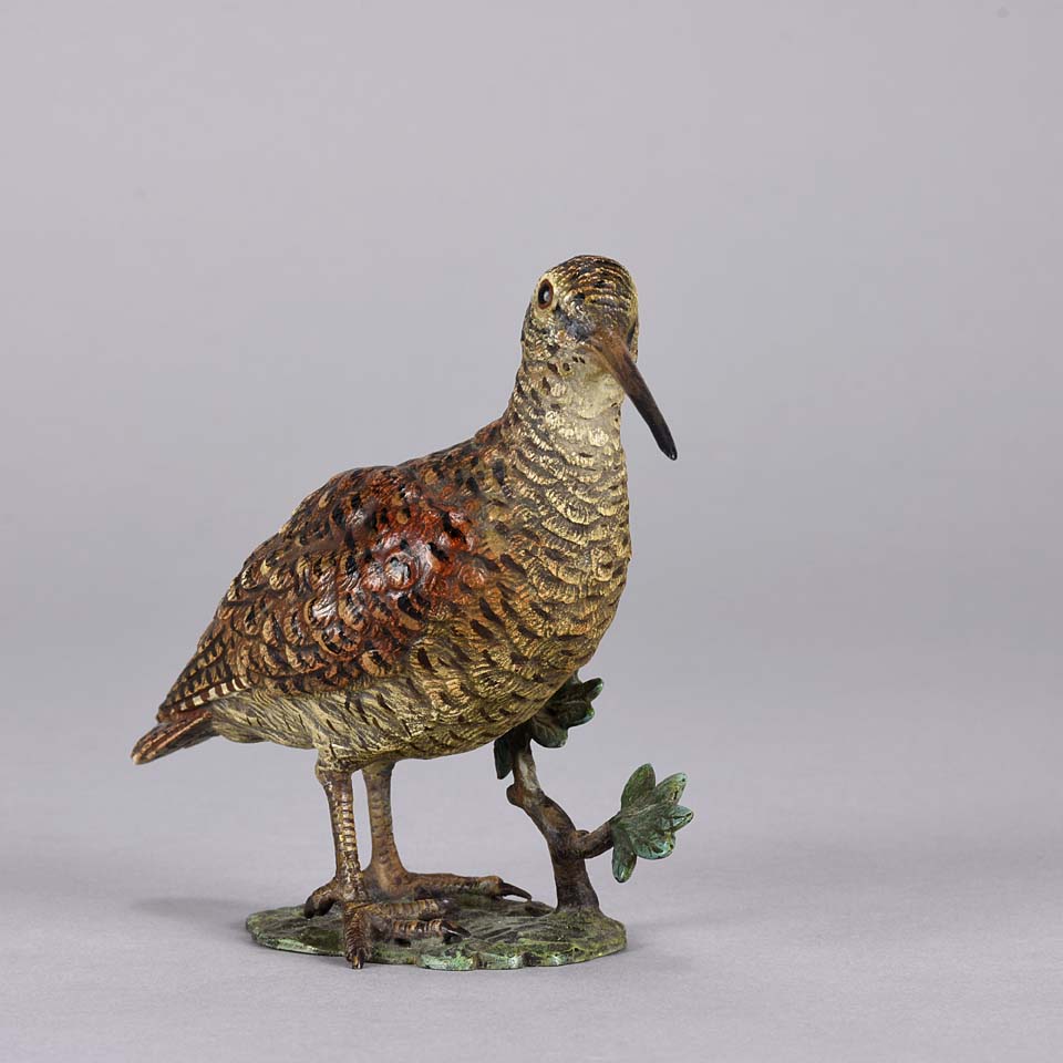 Franz Bergman Woodcock - Austrian Bronze - Hickmet Fine Arts