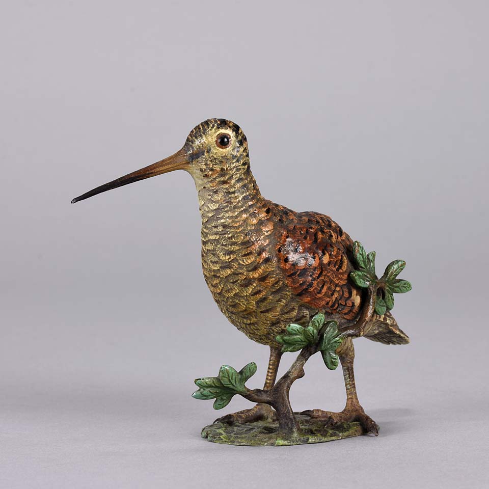 Franz Bergman Woodcock - Austrian Bronze - Hickmet Fine Arts