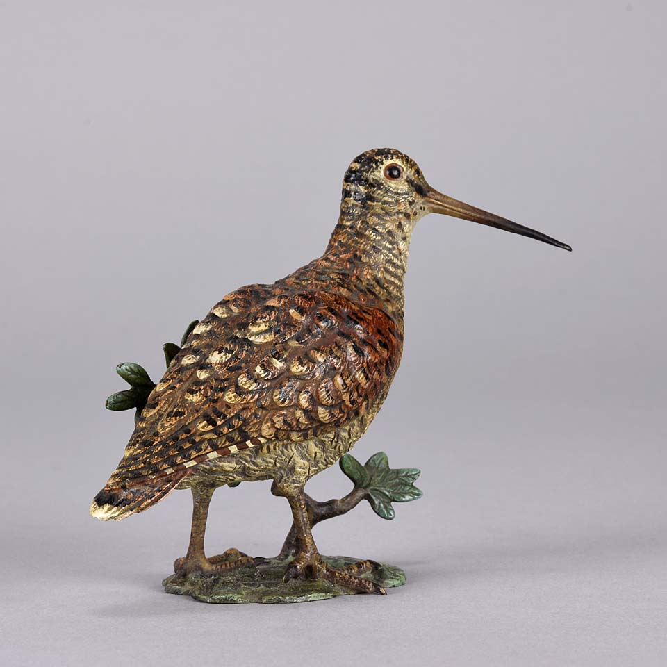Franz Bergman Woodcock - Austrian Bronze - Hickmet Fine Arts