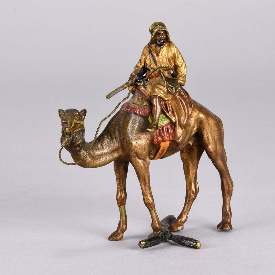 Franz Bergman Bronze - Camel with Arab Warrior  - Hickmet Fine Arts