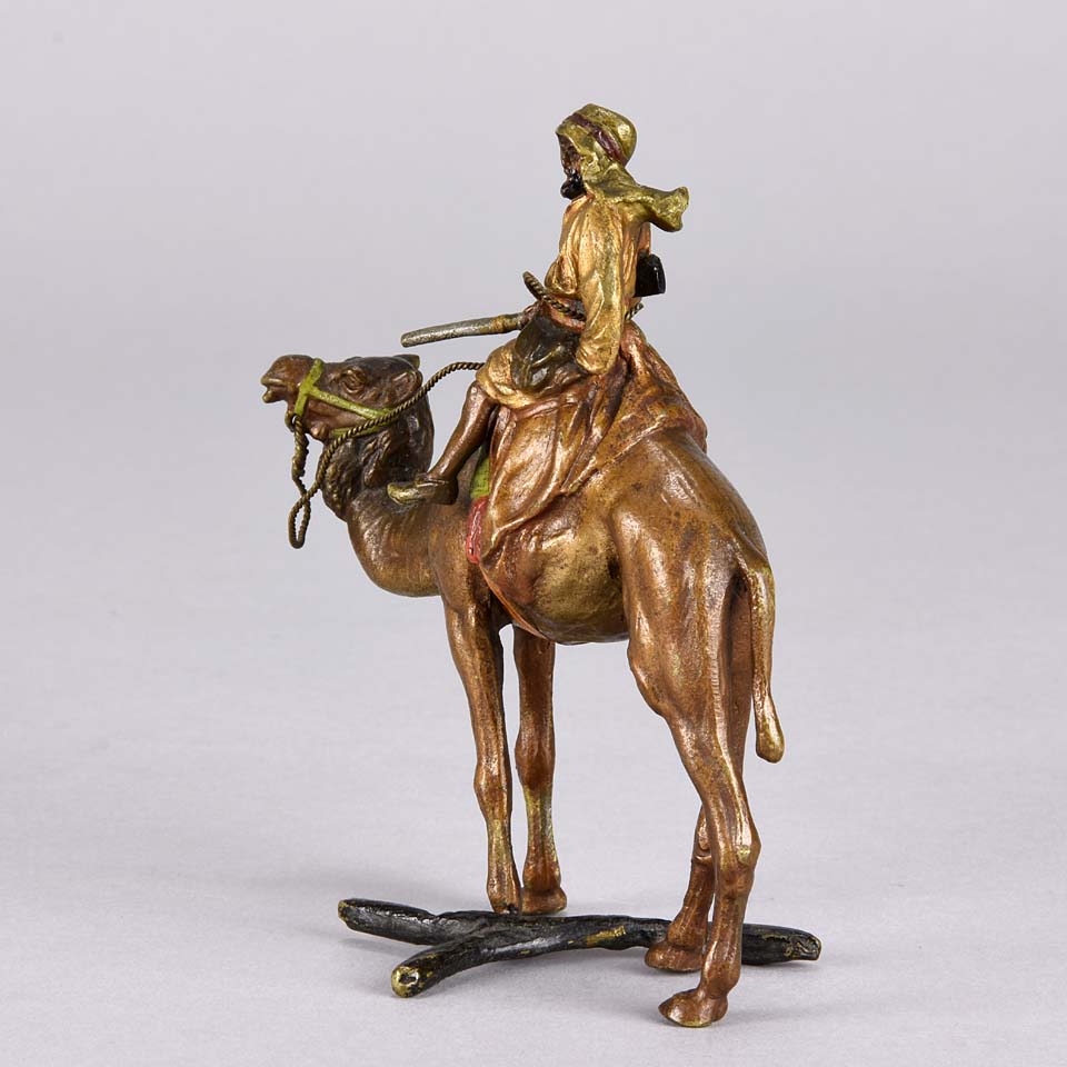 Franz Bergman Bronze - Camel with Arab Warrior  - Hickmet Fine Arts
