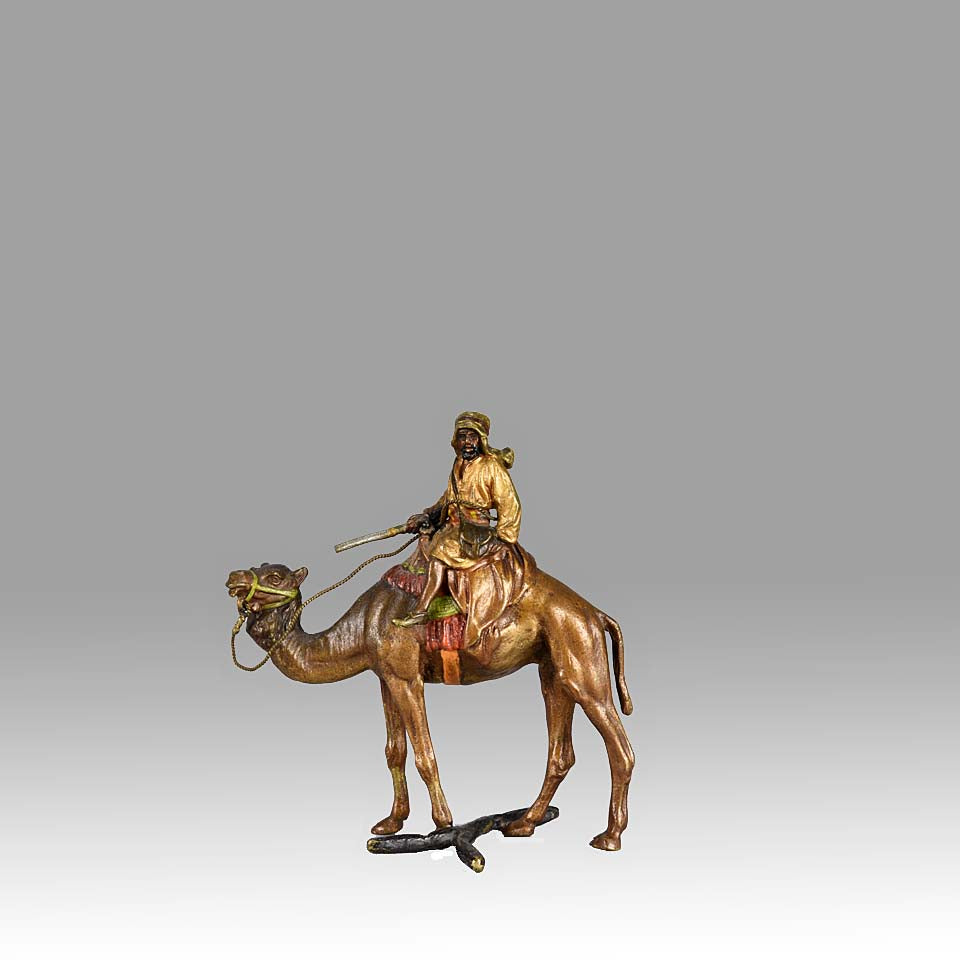 Franz Bergman Bronze - Camel with Arab Warrior  - Hickmet Fine Arts
