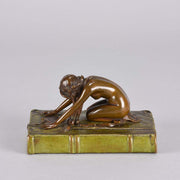Bergman Erotic Bronze - Woman on a Book - Hickmet Fine Arts