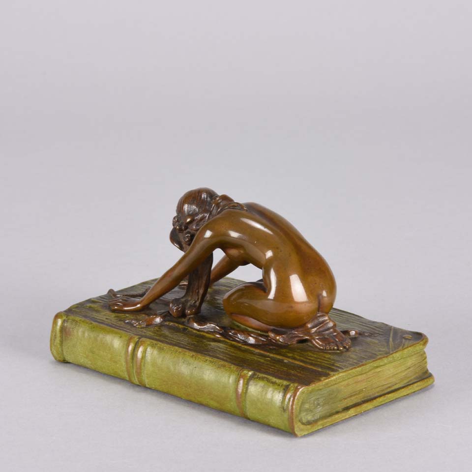 Bergman Erotic Bronze - Woman on a Book - Hickmet Fine Arts