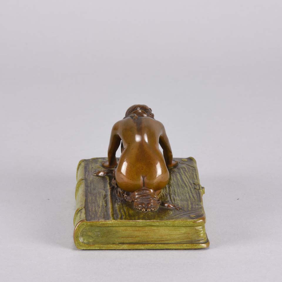 Bergman Erotic Bronze - Woman on a Book - Hickmet Fine Arts