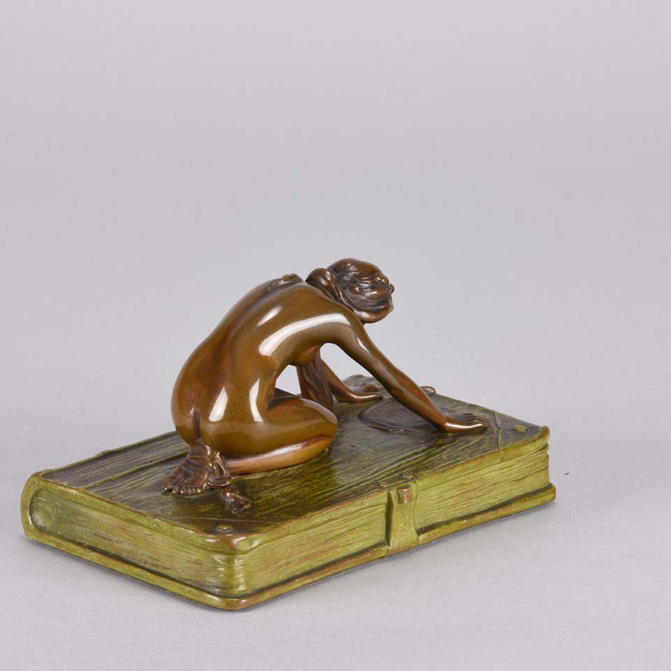 Bergman Erotic Bronze - Woman on a Book - Hickmet Fine Arts