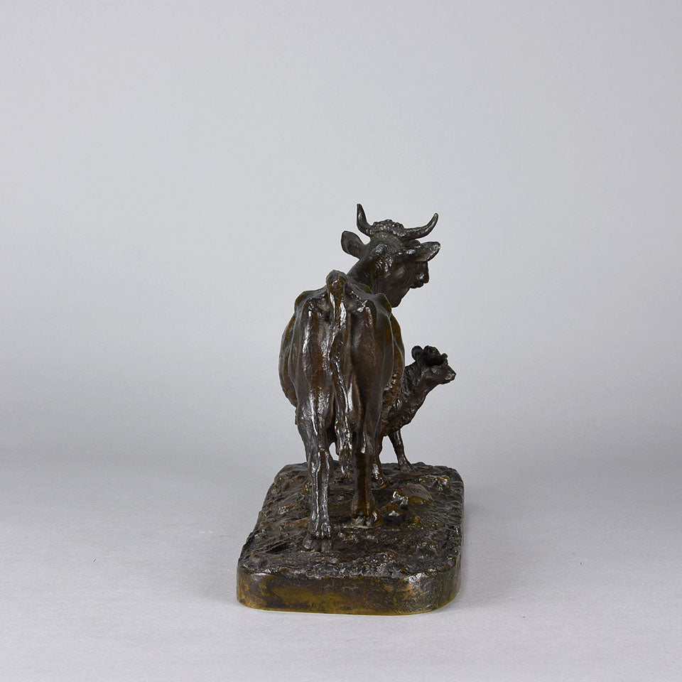 Christophe Fratin Cow & Calf - Animalier Bronze - Hickmet Fine Arts