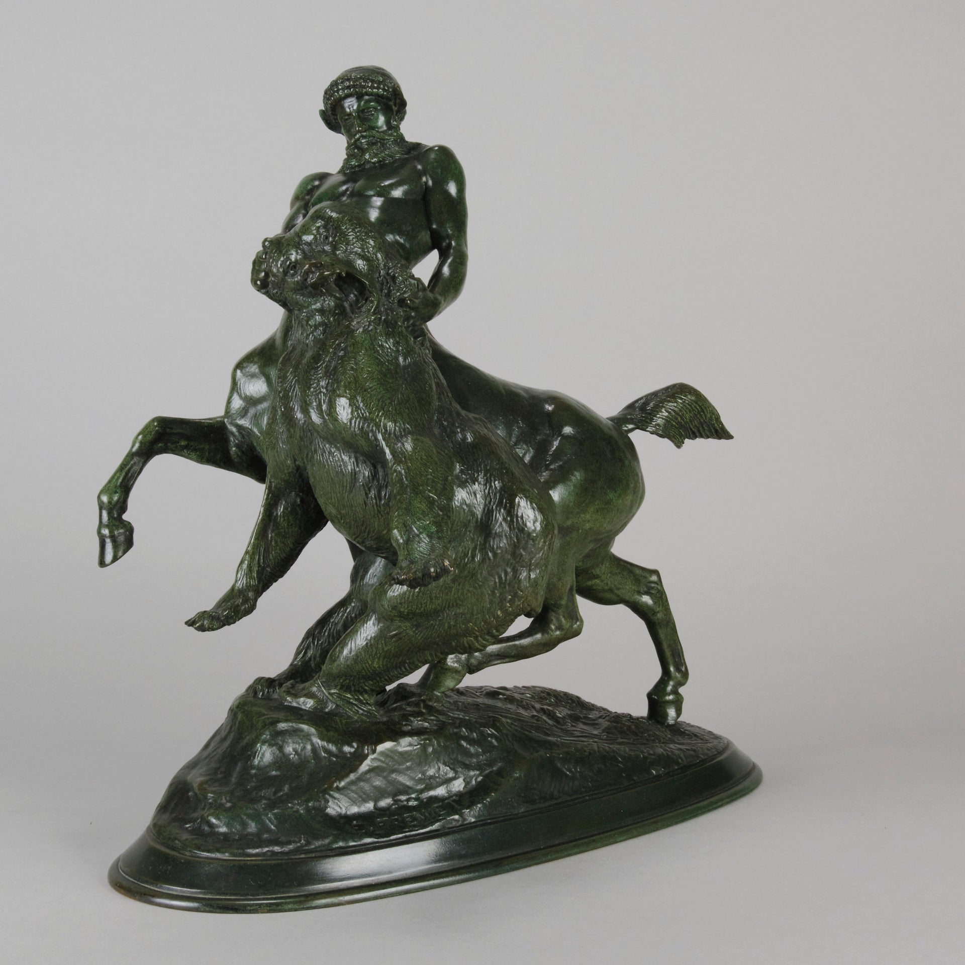 Centaur and Bear Bronze by Emmanuel Fremiet - Animaliers - Antique Bronze  - Antique animal sculptures for sale - Hickmet Fine Arts