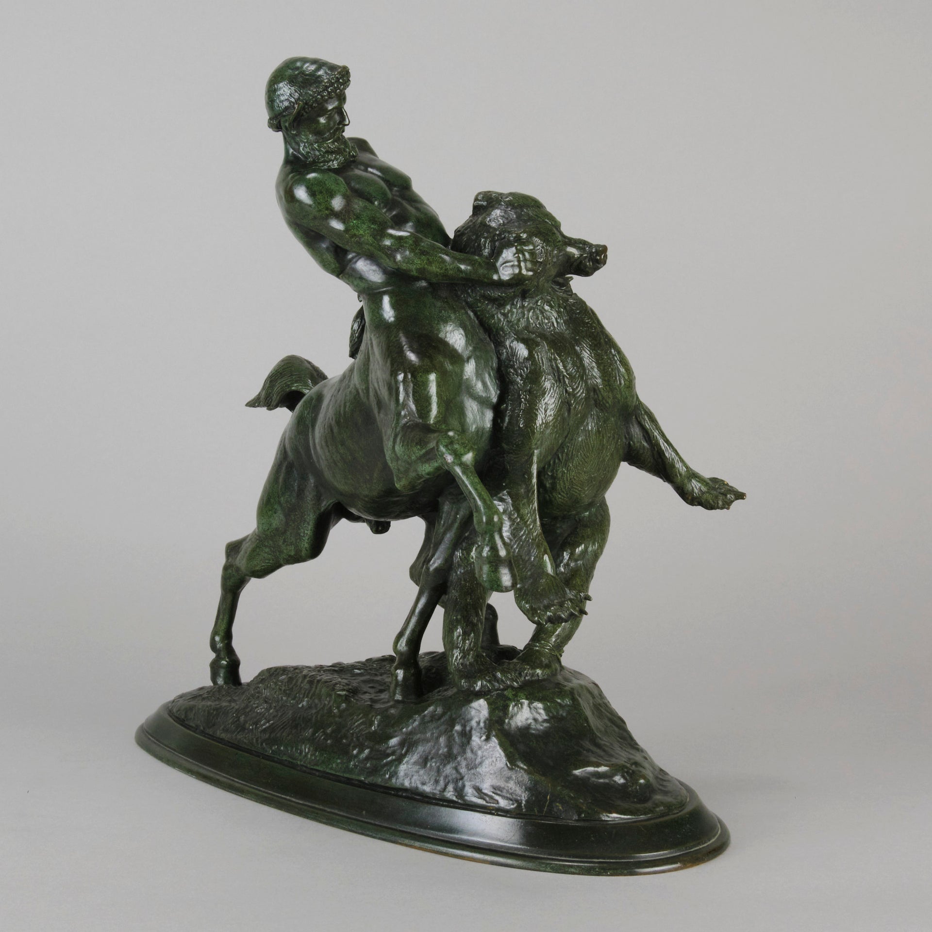 Centaur and Bear Bronze by Emmanuel Fremiet - Animaliers - Antique Bronze  - Antique animal sculptures for sale - Hickmet Fine Arts
