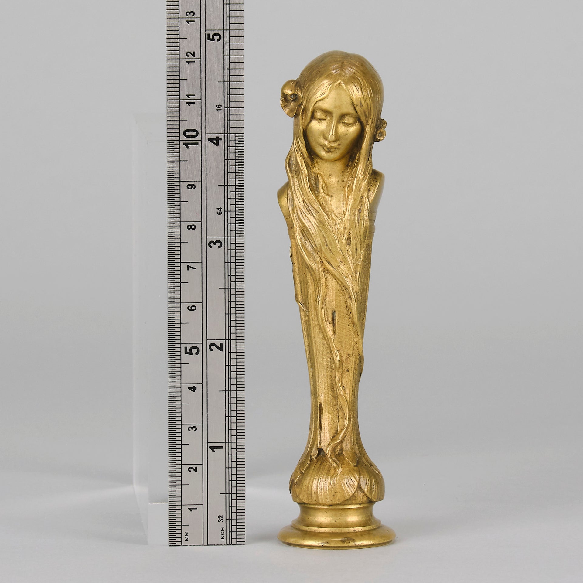 Bouval Desk Seal - Art Nouveau Bronze - Hickmet Fine Arts 