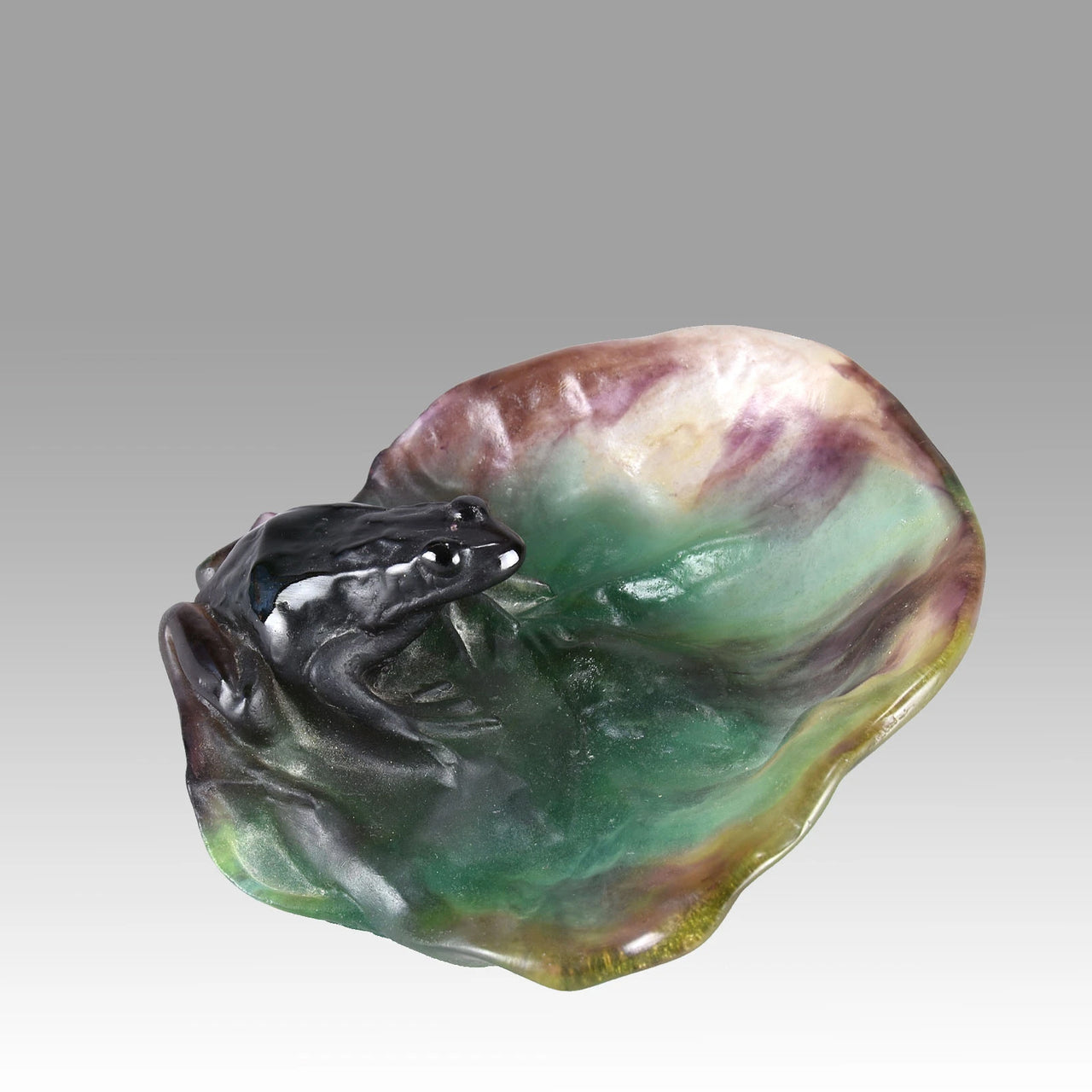 "Frog on Lily Pad" by Daum Glass