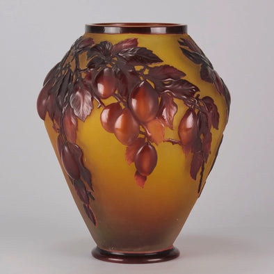 "Soufflé Plums Vase" by Emile Gallé