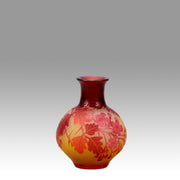 Emile Gallé Art Nouveau Glass Red Bulbous Vase