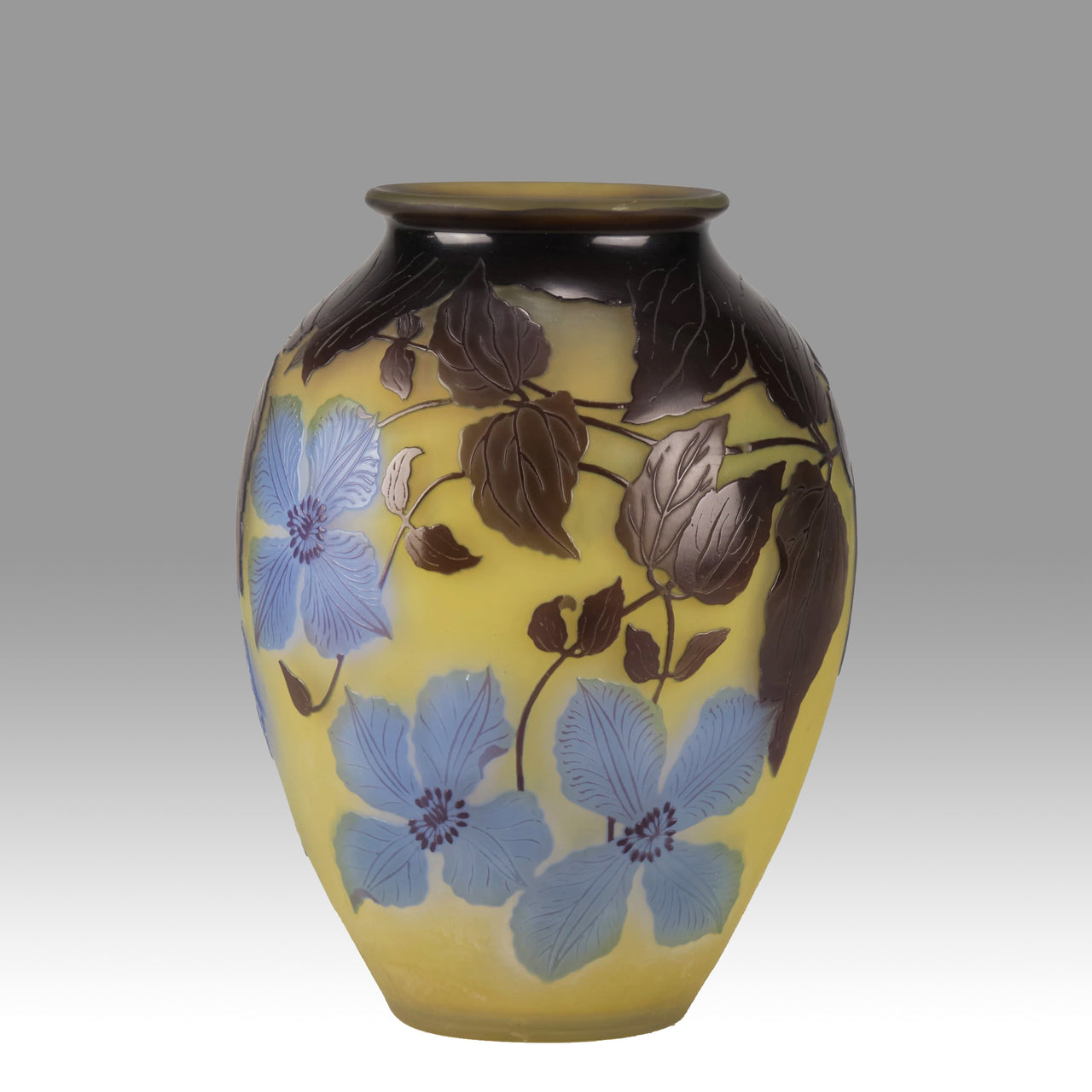 Galle Cameo Glass Clematis vase