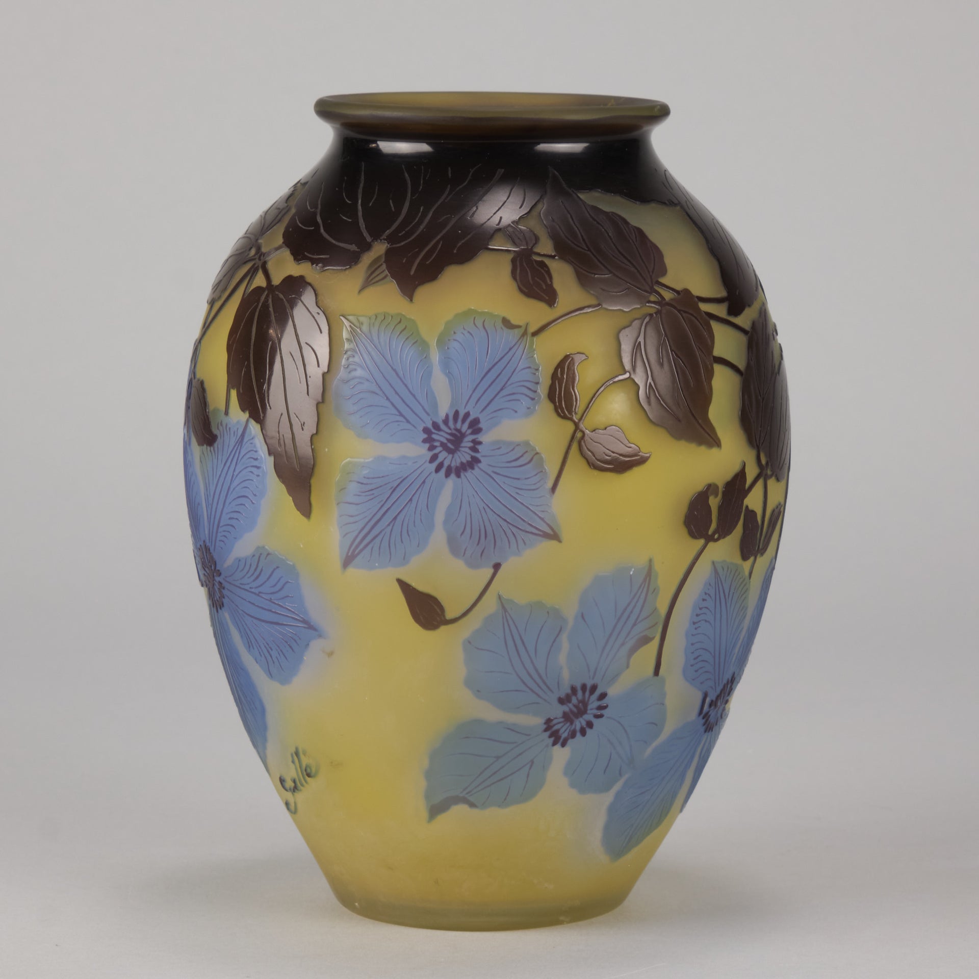 Galle Cameo Glass Clematis vase