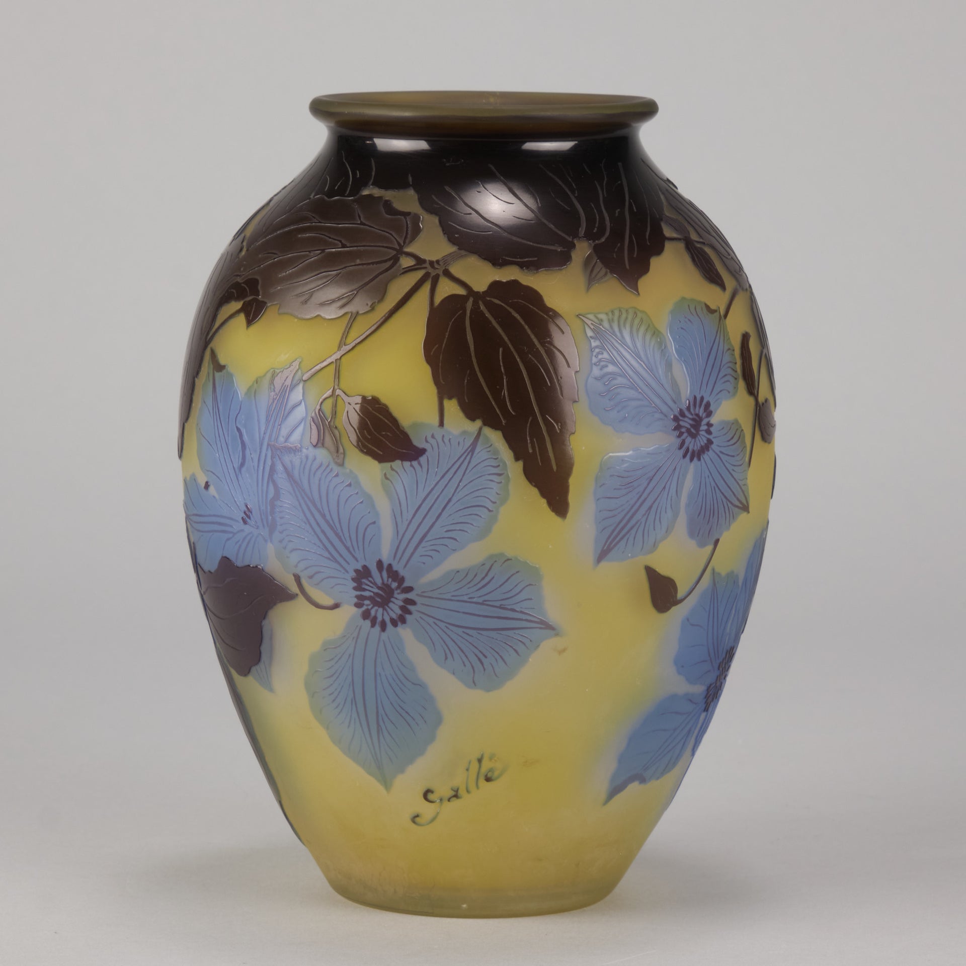 Galle Cameo Glass Clematis vase