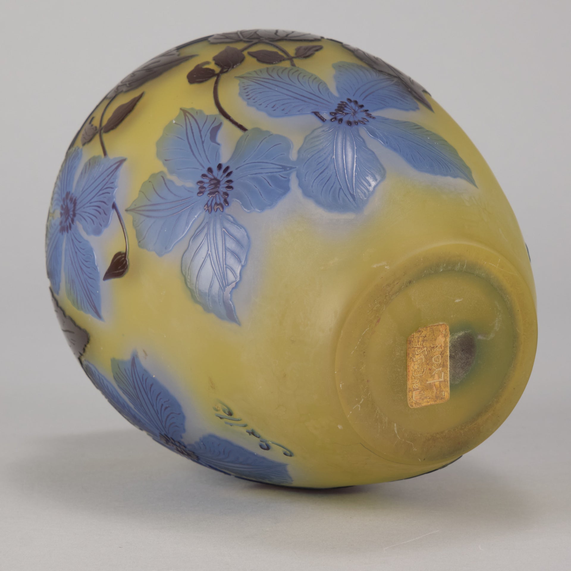 Galle Cameo Glass Clematis vase