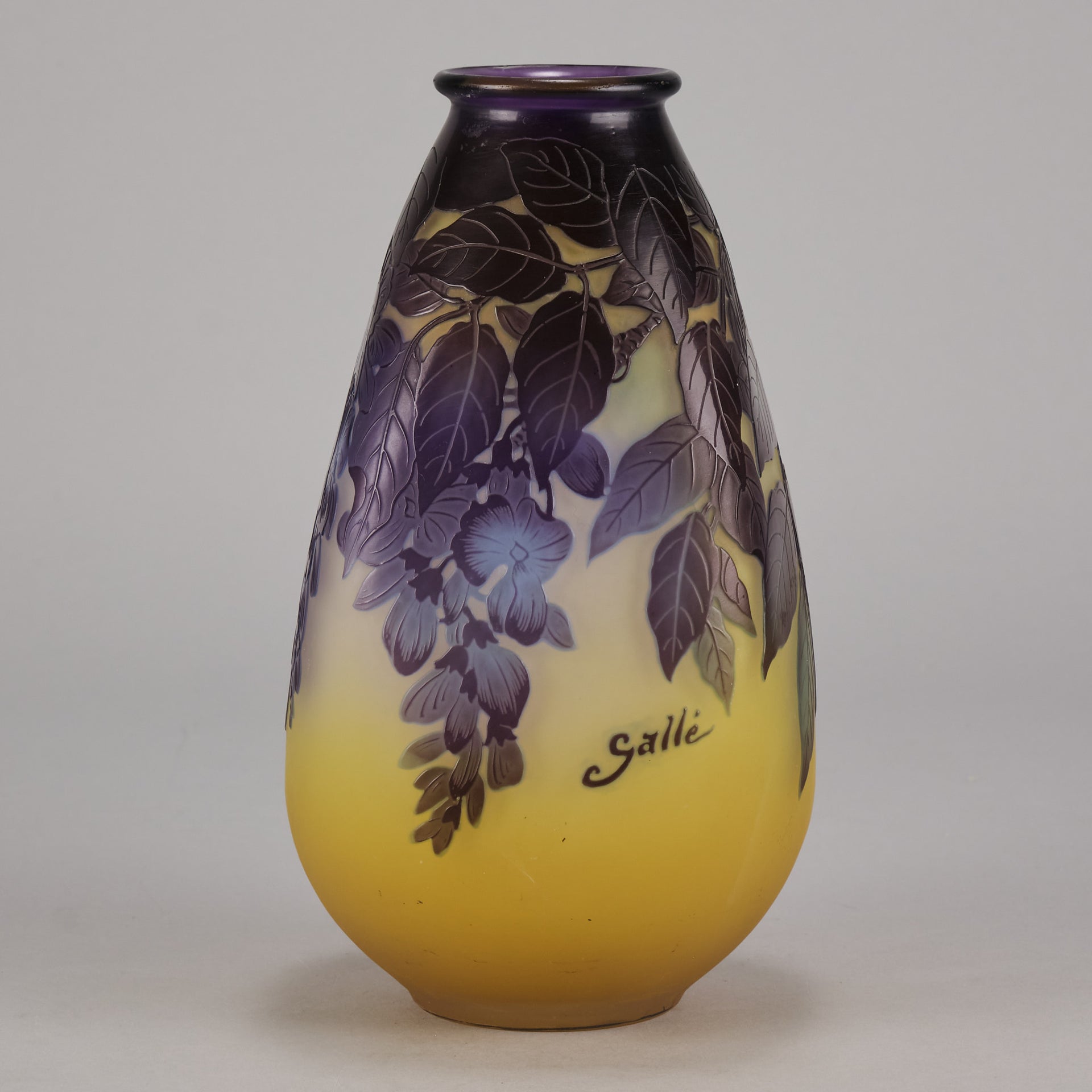 Blue Flower vase by Galle - Emile Galle Vase - Galle Emile - Hickmet Fine Arts